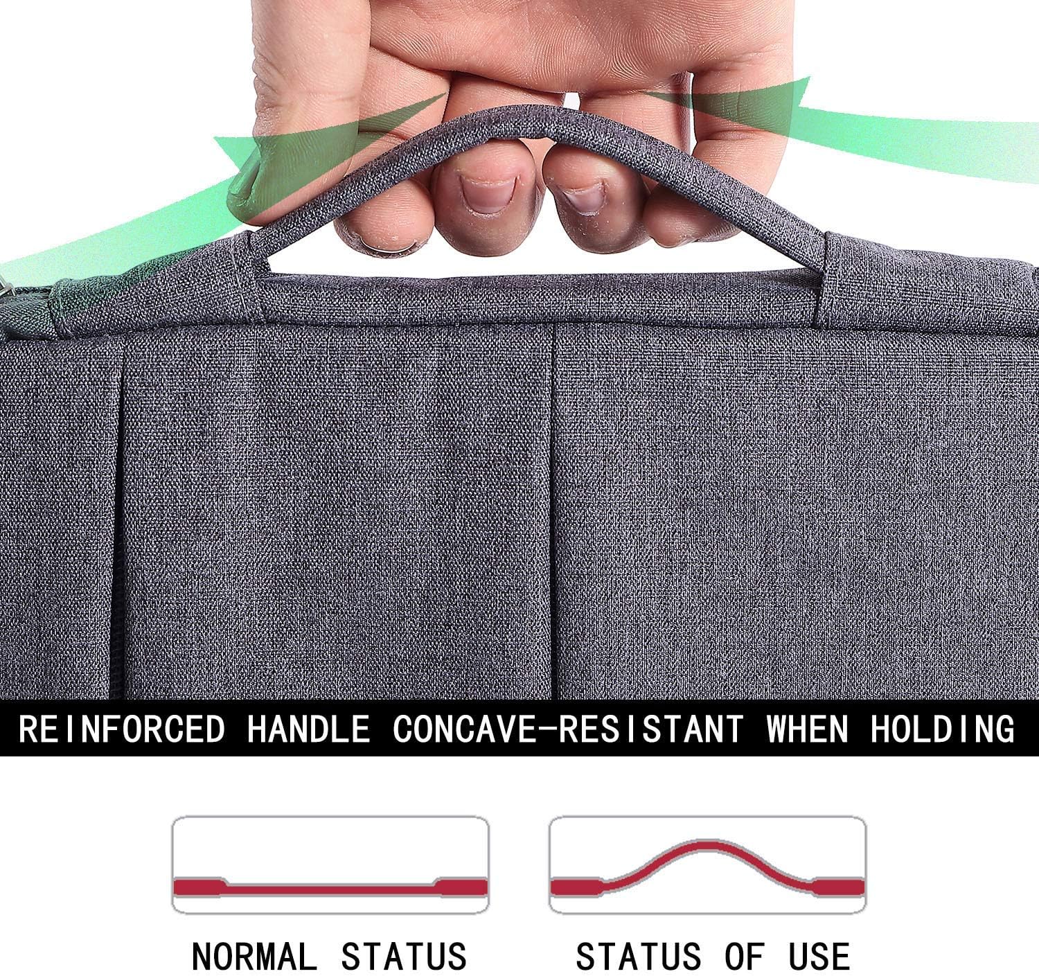 Voova Laptop Sleeve Carrying Case 14 15 Inch Compatible with MacBook Air 15 M2/M3/M4 2022-2025, MacBook Pro 15, Hp Chromebook 14, Waterproof Slim Computer Cover Bag,Grey - Image 7