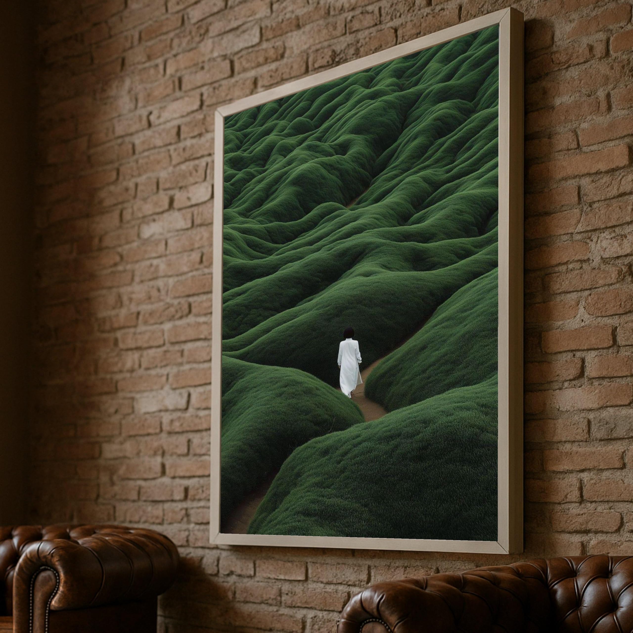 Lienzo de mujer en sendero natural para inspirar paz en tu dormitorio 8