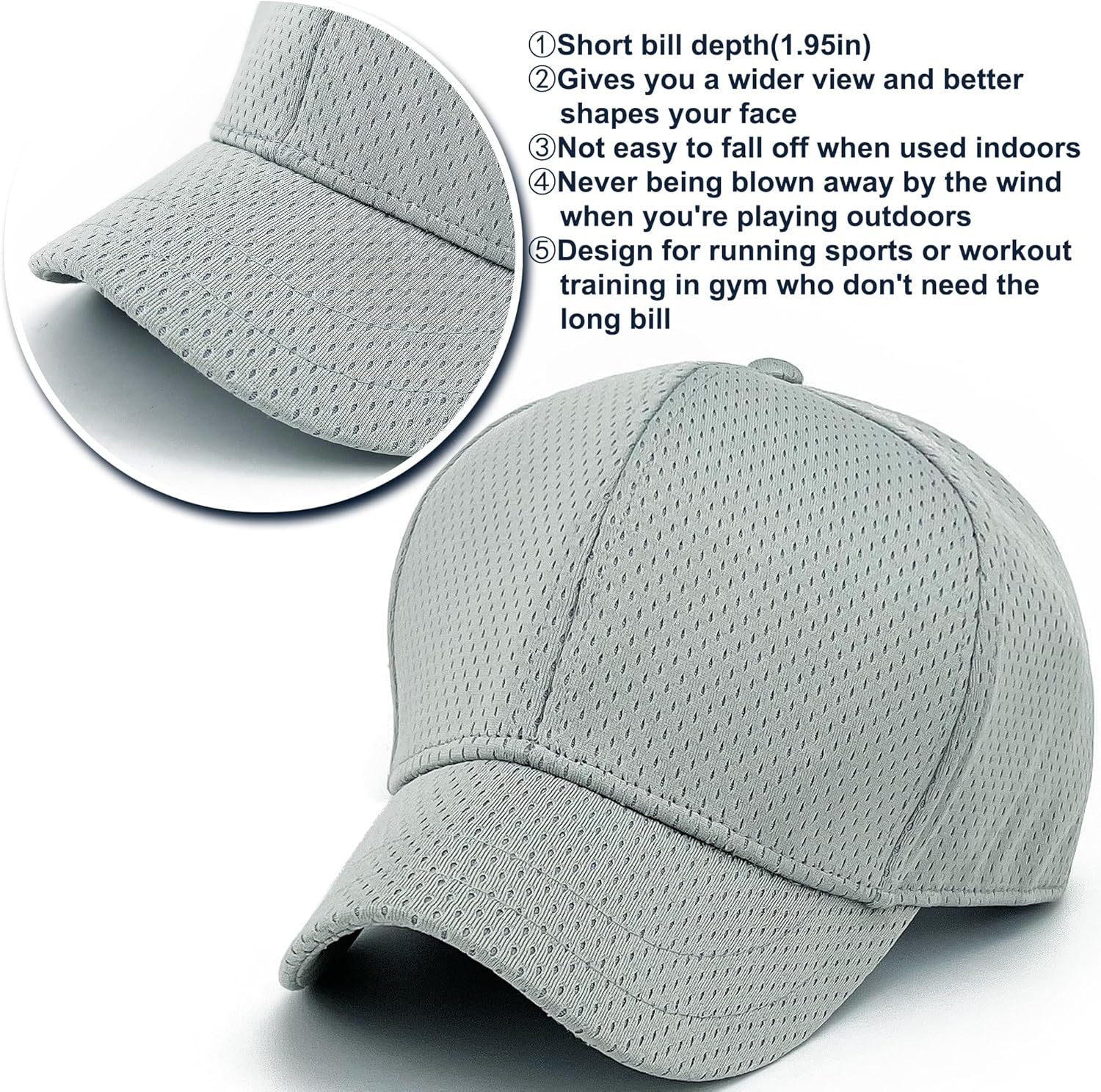 Loneshark Womens Full Mesh Breathable Structured Baseball Cap for Running Mens Summer Quick Dry Moisture Wicking Golf Hat - Image 3