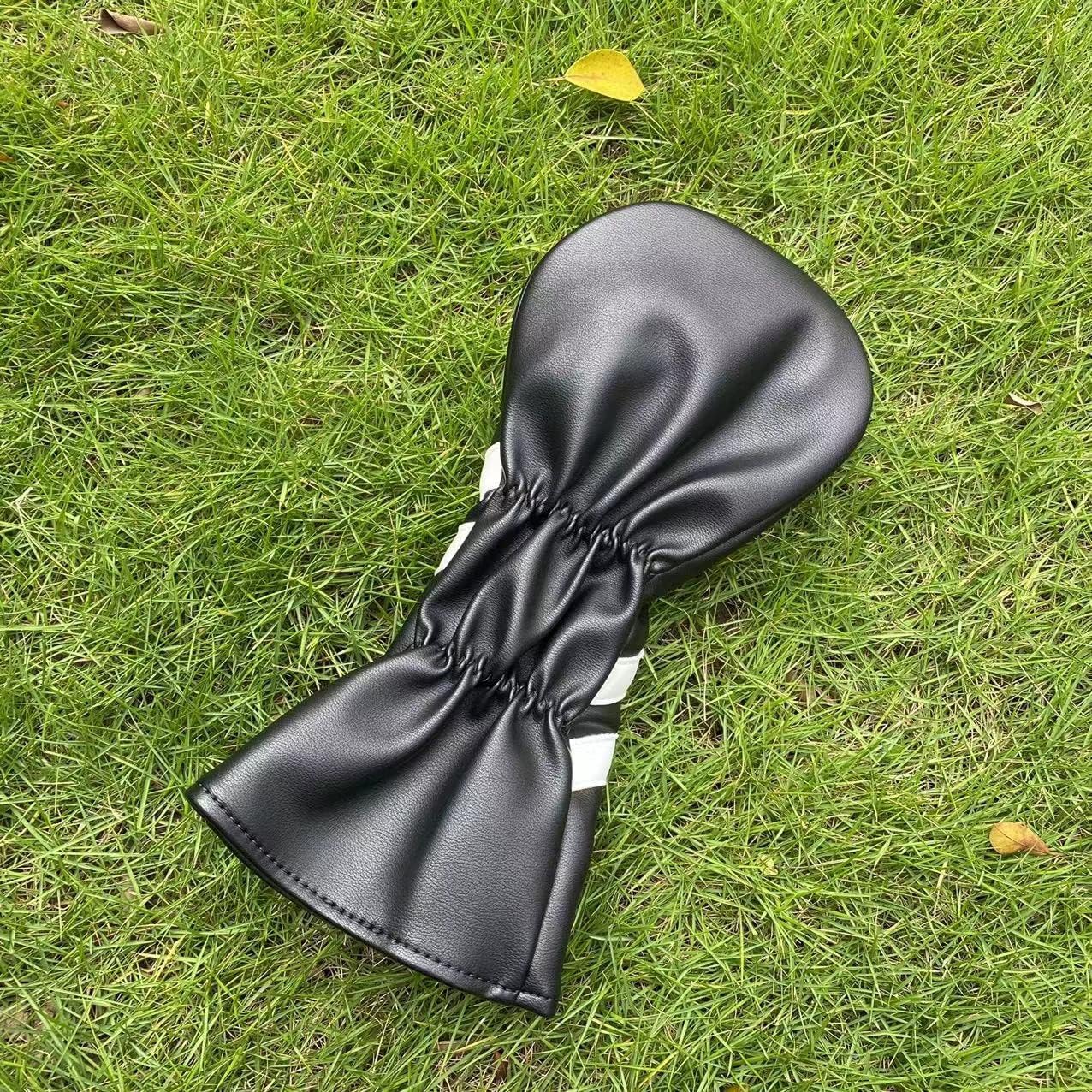 3pcs Golf Wood Head Covers Headcovers Set Includes Driver Headcover fits up to 460cc Drivers, Rotatable Golf Fairway Wood Headcover and Hybrid Head Cover