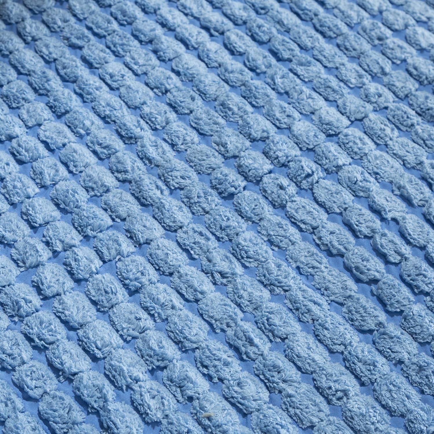 24"x59" Memory Foam Extra Long Bath Mat by Lavish Home - Woven Jacquard Fleece – Blue
