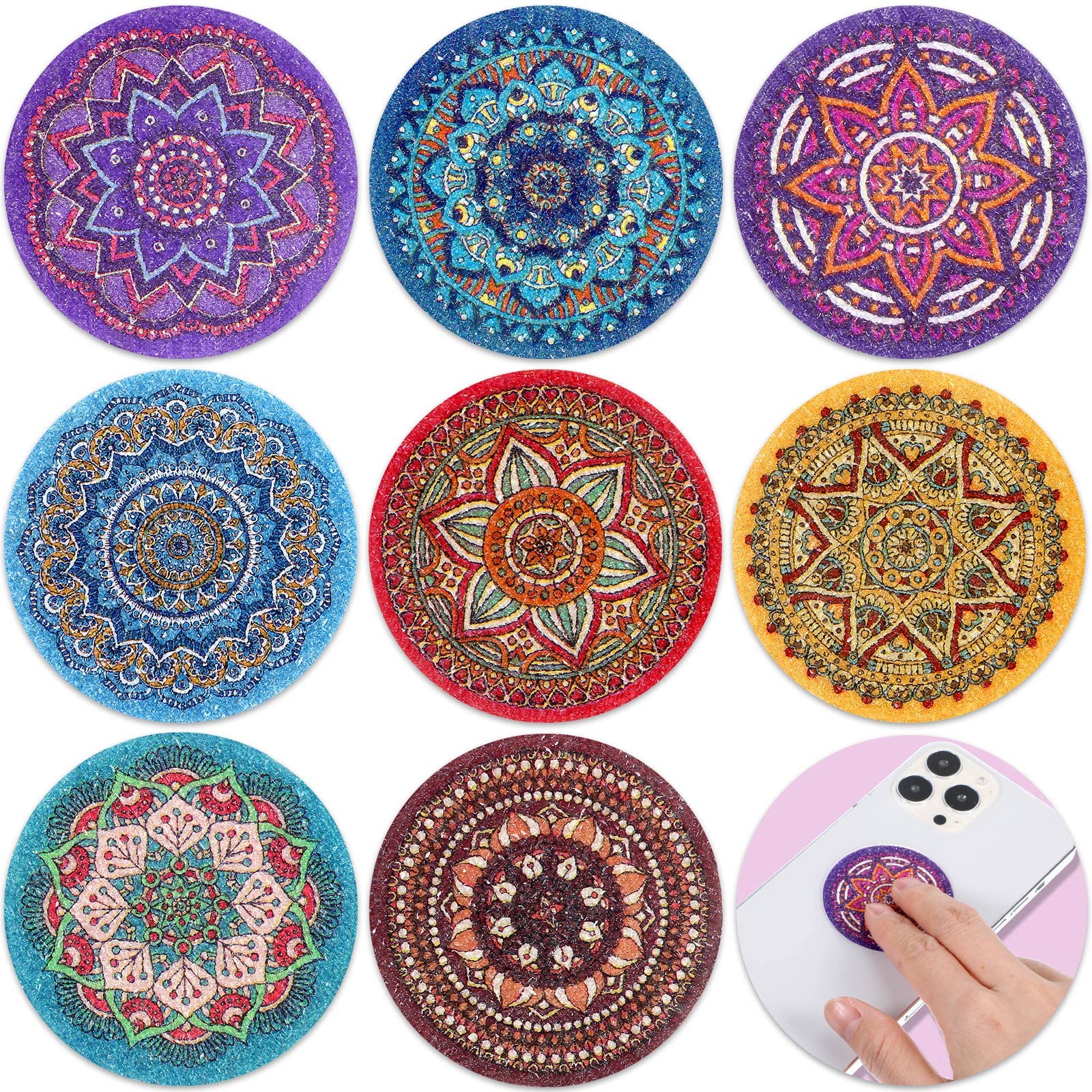 Buy 80 Pieces Anxiety Sensory Stickers Mandala Textured Strips Toys ...