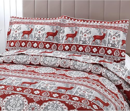 Miniatura 2 de Colchas reversibles de Papá Noel de Navidad, color rojo, verde, tamaño King, diseño de reno, muñeco de nieve, colcha a cuadros, regalo de Año Nuevo,