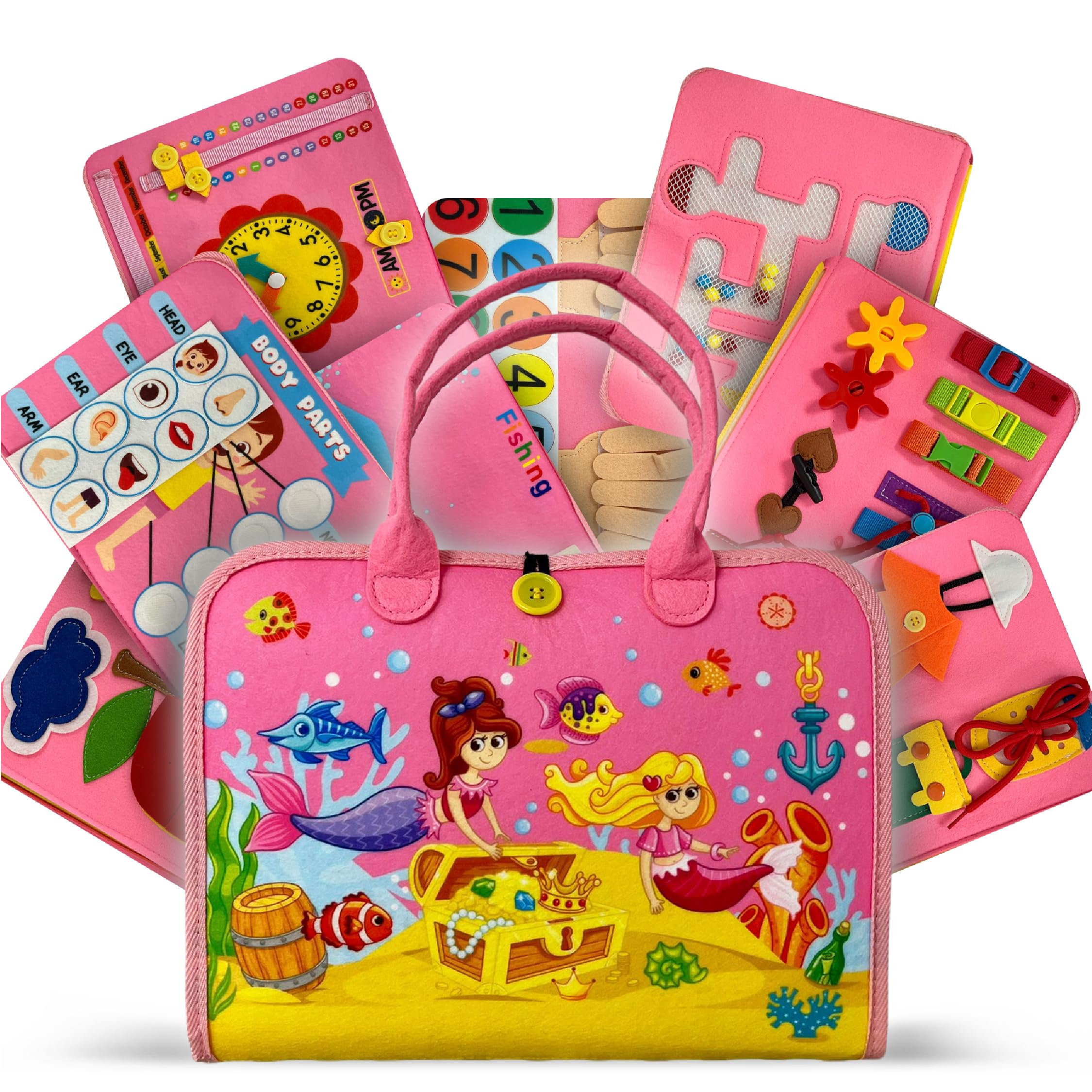 Libro Montessori 1 Año Busy Board, Libro Montessori 2 Años, Busy Book Sensorial Bebé, Libro Interactivo 2 Años, Actividades Educativas, Motricidad Fina, Juguete Infantil