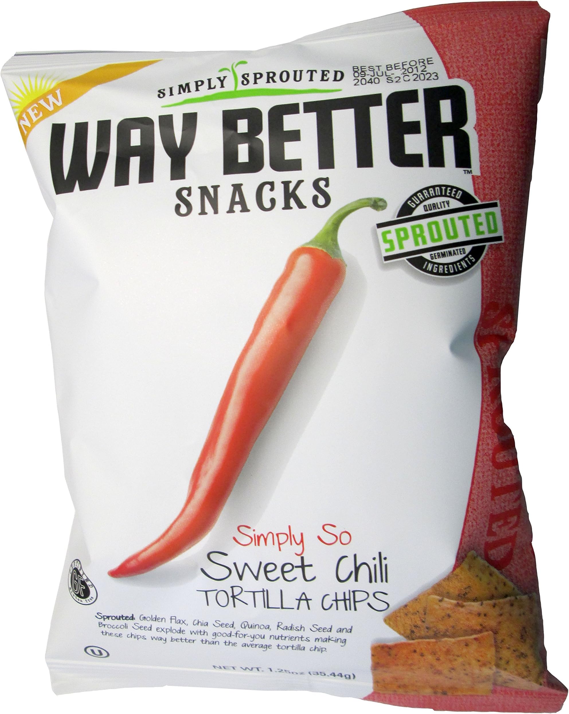 Way Better Snacks Sweet Chili Corn Tortilla Chips, 1.25 Ounce (pack Of 24)