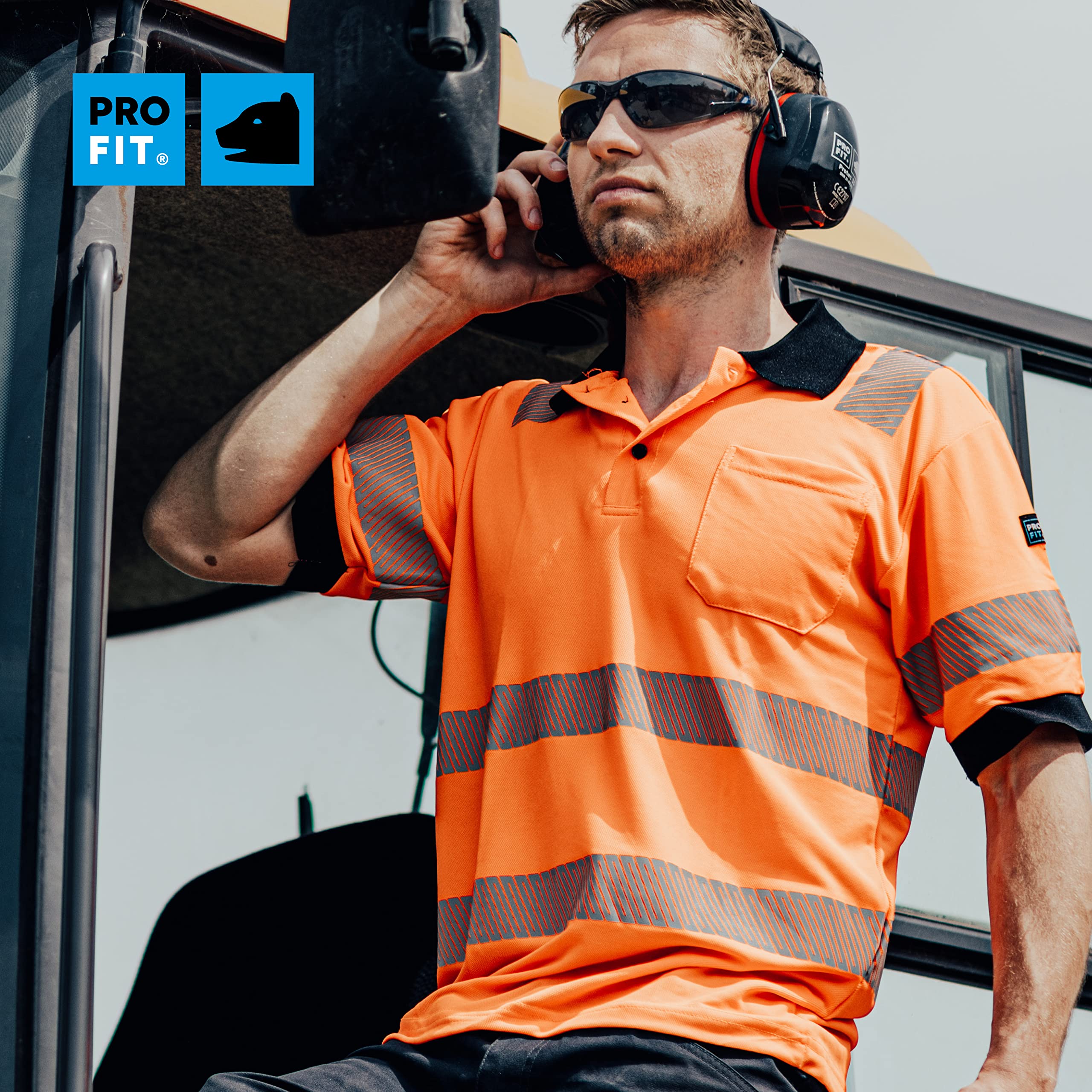 PRO FIT Warnschutz Poloshirt - EN ISO 20471 - UV-Schutz 40+ - Atmungsaktiv - Nachhaltiger Lyocellmix - Allergikerfreundlich