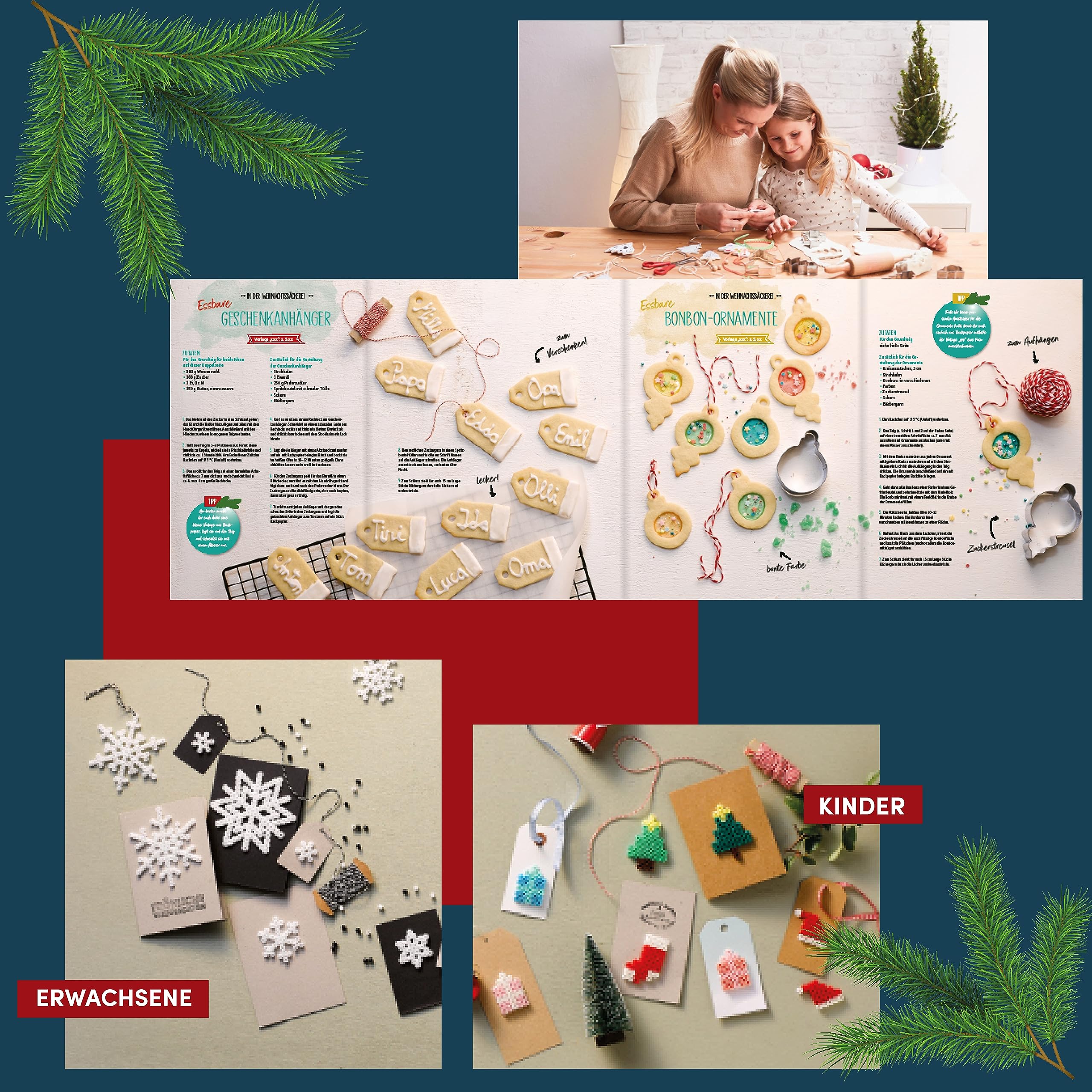 Unser kunterbunter Familien-Adventskalender. Der erste Adventskalender für die ganze Familie.: 24 Bastelideen für Kinder + 24 Bastelideen für Erwachsene = 48 Adventstürchen!