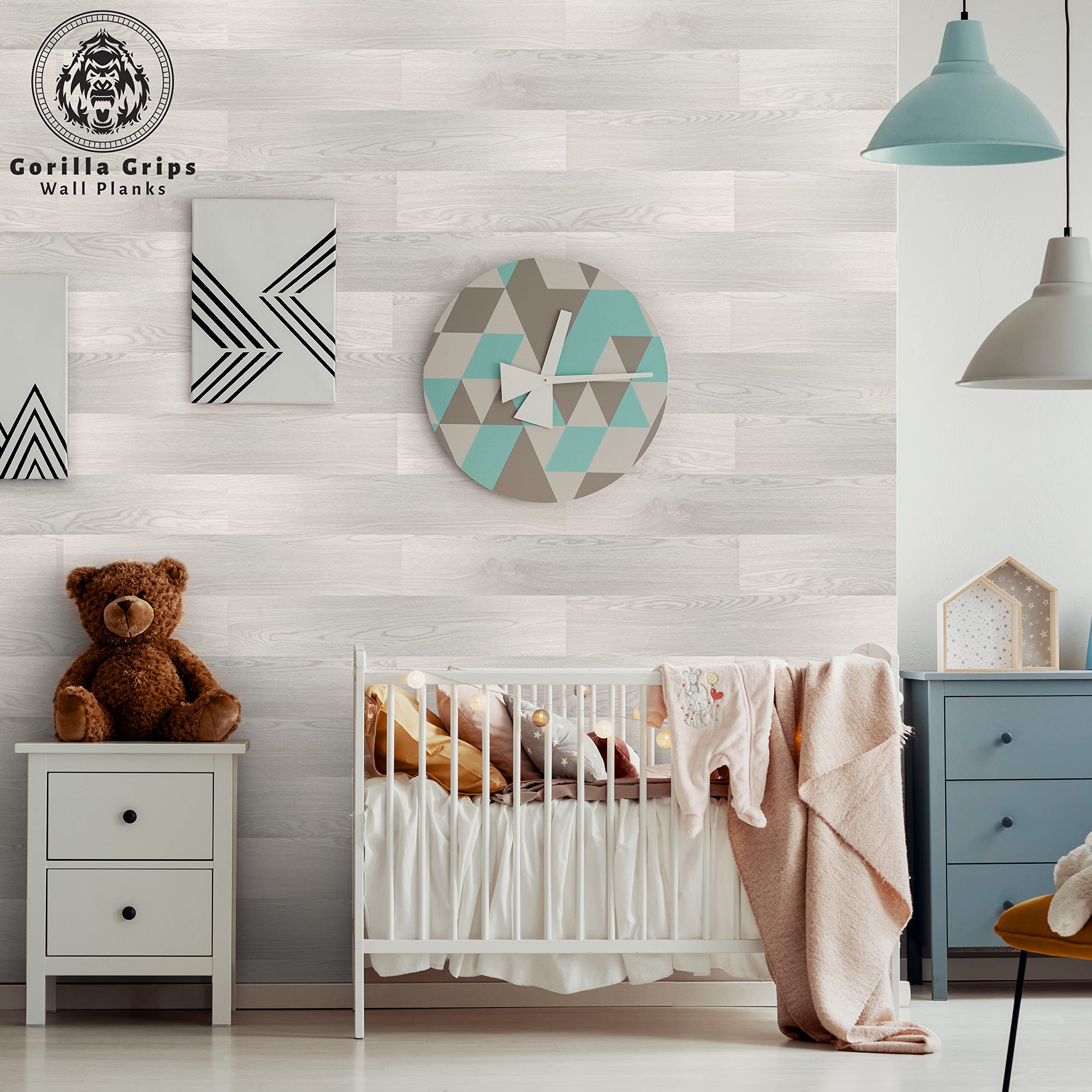 Accent Wall Planks. Accent Wall in a Box. Super Strong Adhesive and Light Weight Product Make for Durable and Beautiful Accent Wall. Easy DIY Install (White Washed Oak)