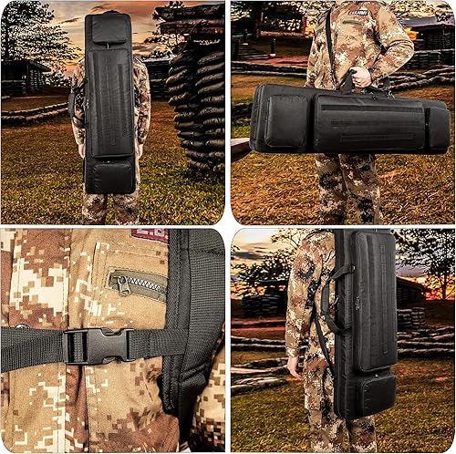Miniatura 6 de Estuche de rifle largo doble para pistola con correa de hombro bala para llevar pistola R ifle caso para caza tiro