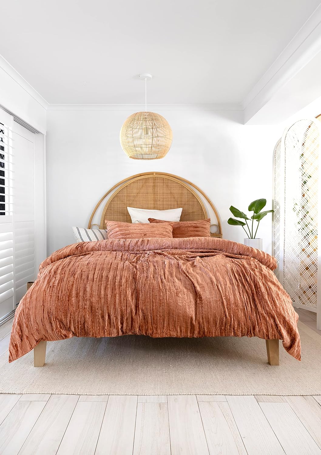 Bedding Doona Crushed Comforter Luxury Solid Ultra Boho Velvet Duvet Cover (Crush-Emerald Green, Super King 98"x104")