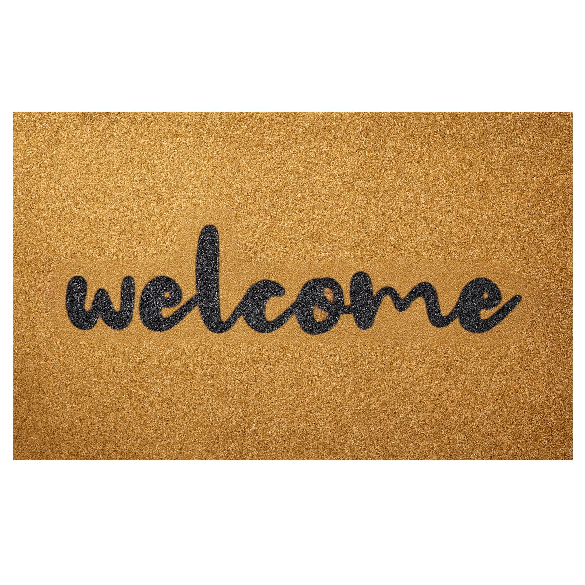 Door Mat Welcome Outdoor Mats: Artificial Coir Doormat for Outdoor Outside Indoor Entrance - Front Door Mats Non-Slip Backing Durable Fall Doormat for Home Porch Entryway Floor (Welcome Mat, 24"x 36")