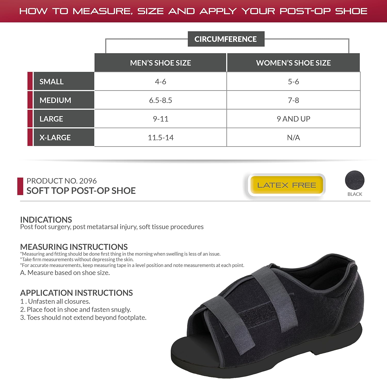 One-Day Sale: Up to 80% Off OTC Post-Op Shoe, Soft Top, for Men & Women, Large (Women)