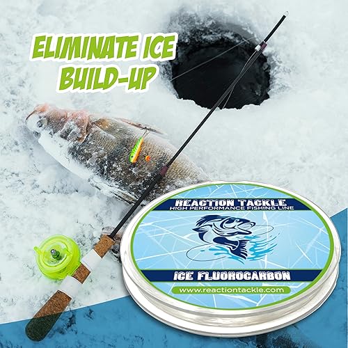 Miniatura 3 de Línea de pesca de fluorocarbono para hielo de Reaction Tackle - Alta resistencia, resistente a la abrasión, hundimiento rápido, prácticamente