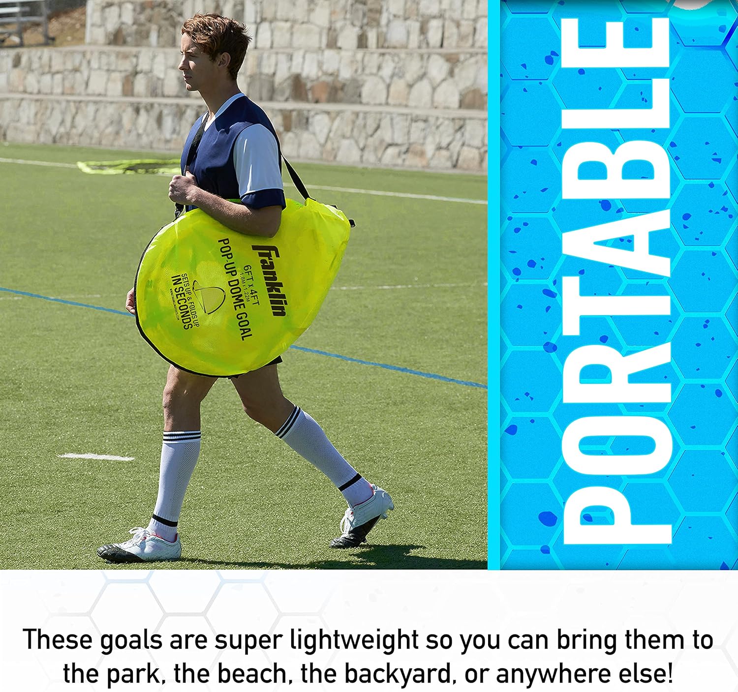 Franklin Sports Pop-Up Dome Shaped Goals - Indoor or Outdoor Soccer Goal - Goal Folds For Storage - 6' x 4' or 4' x 3' Soccer Goal