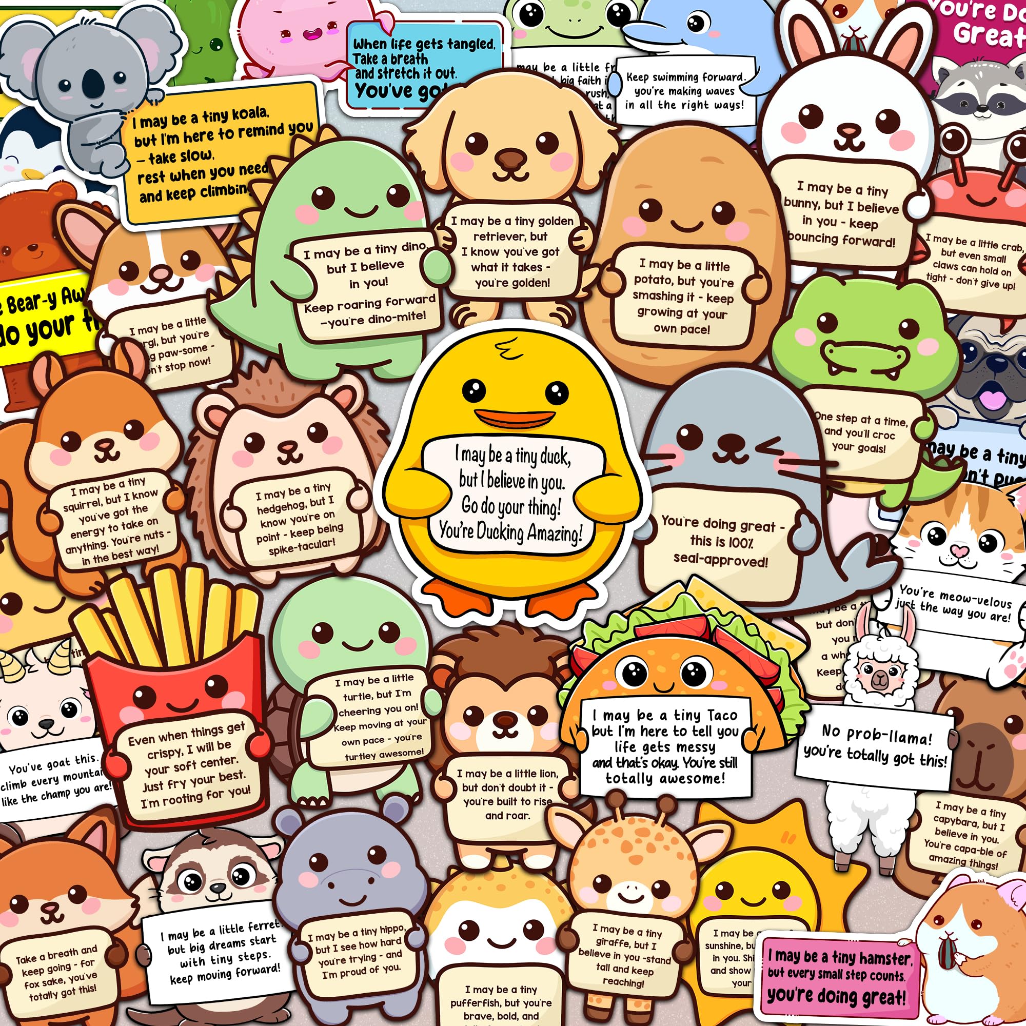 200PCS Emotional Support Animal Stickers by Puraesla– Affirmation Sticker Pack for Adults or Kids Cute Inspirational Buddies for Water Bottles,