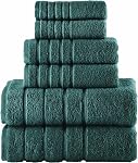 Elegant Comfort 4 Lines Viscose Stripe 6-Piece Premium Towel Set - 100% Turkish Cotton High Absorbent Luxury Bathroom Towels – Includes 2 Washcloths, 2 Hand Towels and 2 Bath Towels Set, Dusty Rose