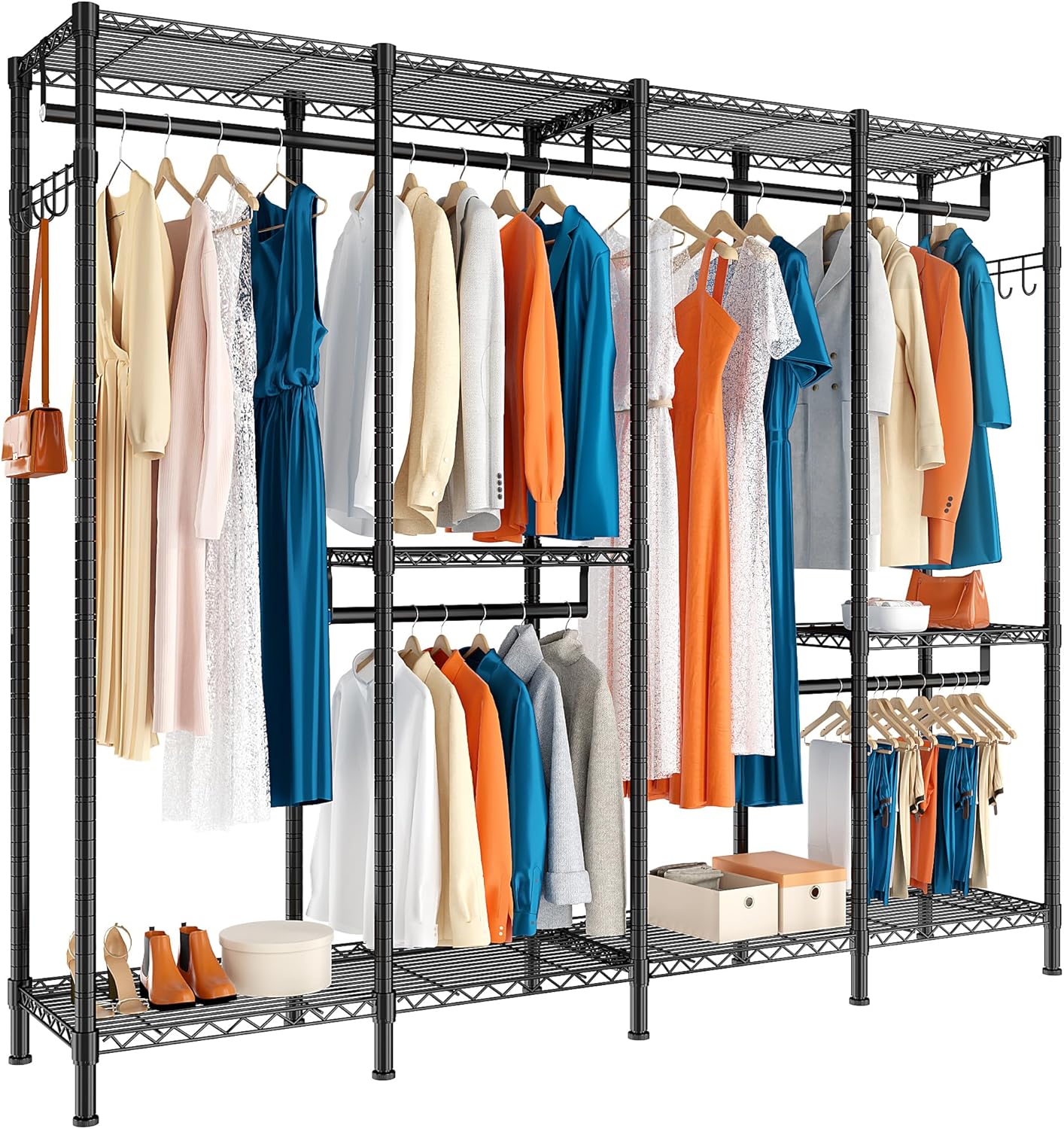 Raybee Clothing Rack Heavy Duty Clothes Rack Load 910LBS