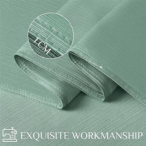 Miniatura 7 de Softalker Mantel rectangular con textura de damasco, diseño de líneas geométricas de jacquard grueso, impermeable, resistente a las manchas,