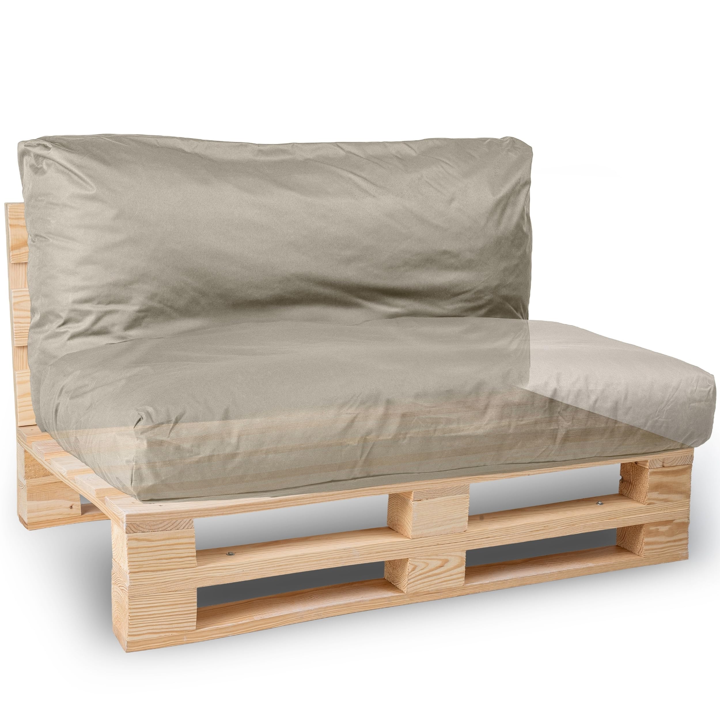 bananair - Pallet Cushions Outdoor - Waterproof & UV Resistant Fabric - Comfortable Foam Padded Garden Furniture Cushions (Versatile Seat/Backrest Pallet Cushion 120x60 cm, Light Grey)