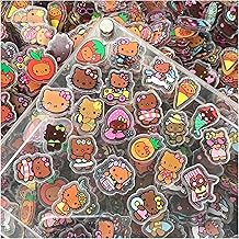 Tanning 3D Sticker Stickers Collection Characters 70 Pieces Acrylic Material Waterproof Cute Notebook Smartphone Stationery Decoration Gift Christmas Present Abrasion Resistant Popular (C)