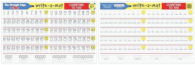Melissa & Doug Counting to 100 Write-A-Mat (Bundle of 6)