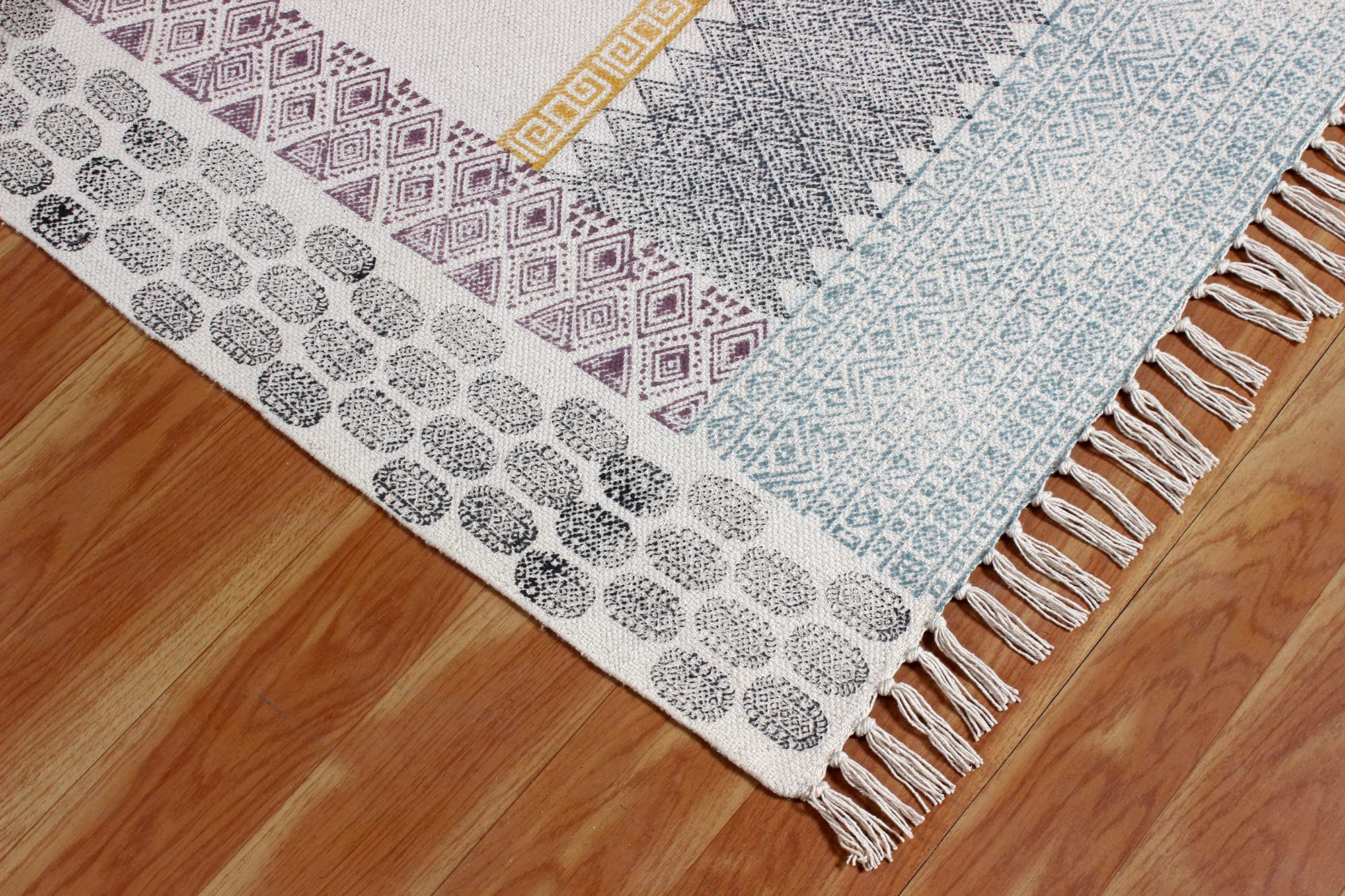 Kelim-Läufer, 2,6 x 24 cm, Baumwollläufer, gelb und schwarz, leicht zu waschen, für den Innenbereich, 0,19 Zoll, Boho-Läufer, Flachgewebe-Läufer, Teppiche für den Kücheneingang