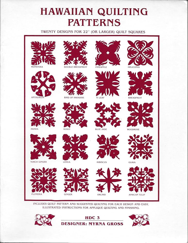 hawaiian-quilting-patterns-twenty-designs-for-22-or-larger-quilt-squares-gross-myrna-amazon-com-books for Free Printable Hawaiian Quilt Patterns Hawaiian Quilting Patterns: Twenty Designs for 22