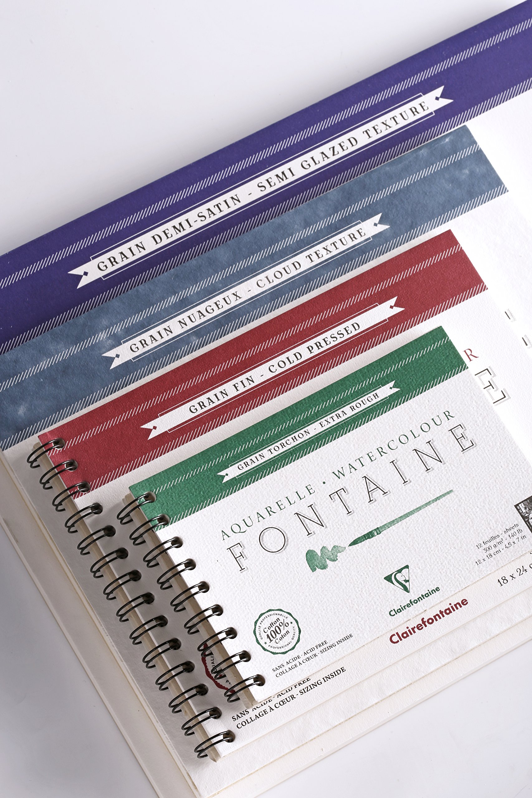 Clairefontaine Album Da Acquerello Fontana – 12x18 Cm, Carta 100% Cotone 300g, Grana Fine, Spirale