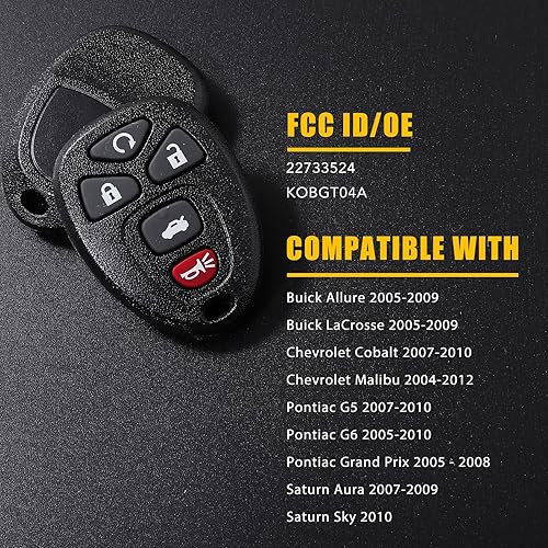 Miniatura 3 de Llavero de repuesto para Chevy Malibu Cobalt Pontiac Grand Prix G6 G5 Buick Lacrosse Allure Saturn Aura Sky 2004 2005 2006 2007 2008 2009 2010 2011