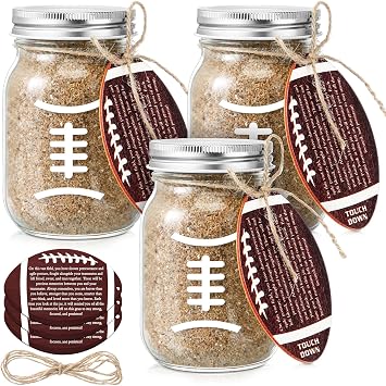 3 Pack Football Senior Night Dirt Jar, Team Coach Player Gift