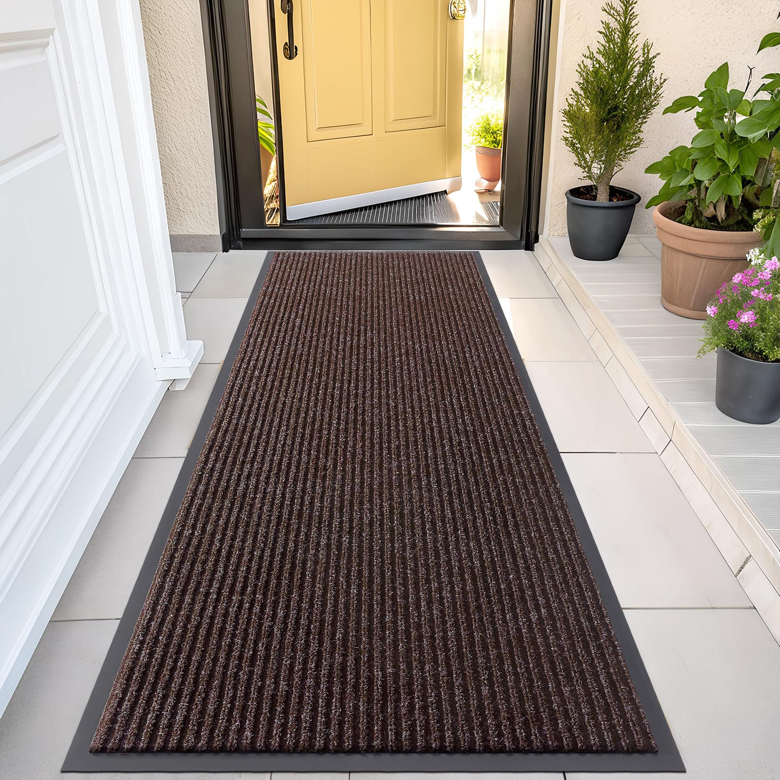 OLANLY Front Door Mat Indoor Outdoor Entrance, Waterproof Heavy Duty Doormat, Fade Resistant, Low Profile, Easy Clean Patio Porch Welcome Floor Mats for Entry, 29.5x17, Beige — view 168