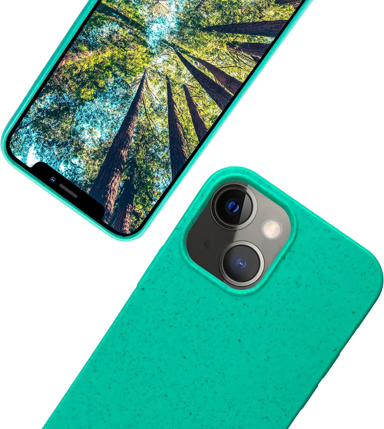 eplanita Eco Mobile Phone Case Compatible for iPhone 15, Plant Fiber, Drop Protection Cover, Durable and Sustainable (for iPhone 15, Mint)