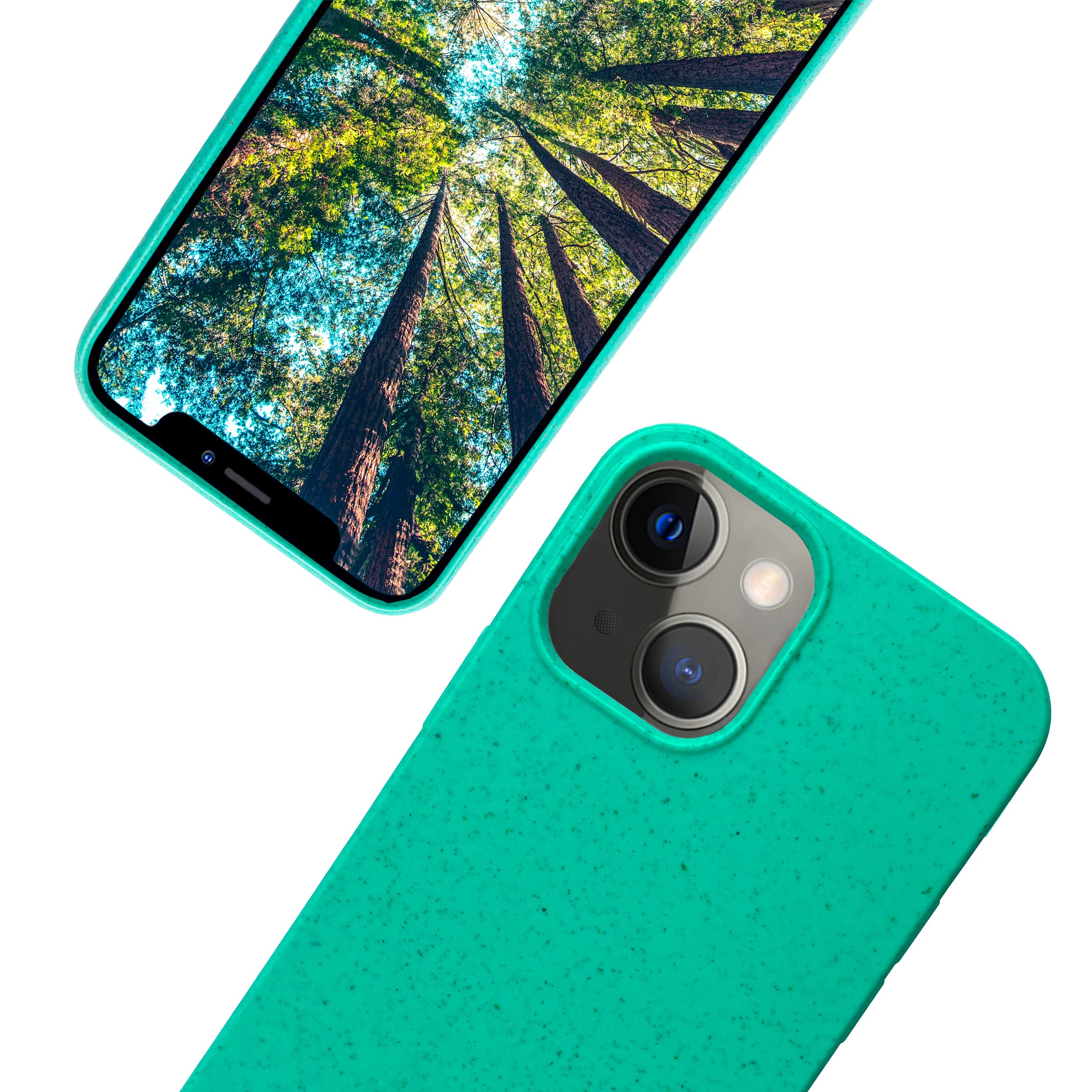 eplanitaEco Mobile Phone Case Compatible with iPhone 13, Plant Fibre, Drop Protection Cover, Durable and Sustainable (for iPhone 13, Mint)