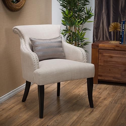 Christopher Knight Home Filmore - Silla con brazos de tela, color beige claro