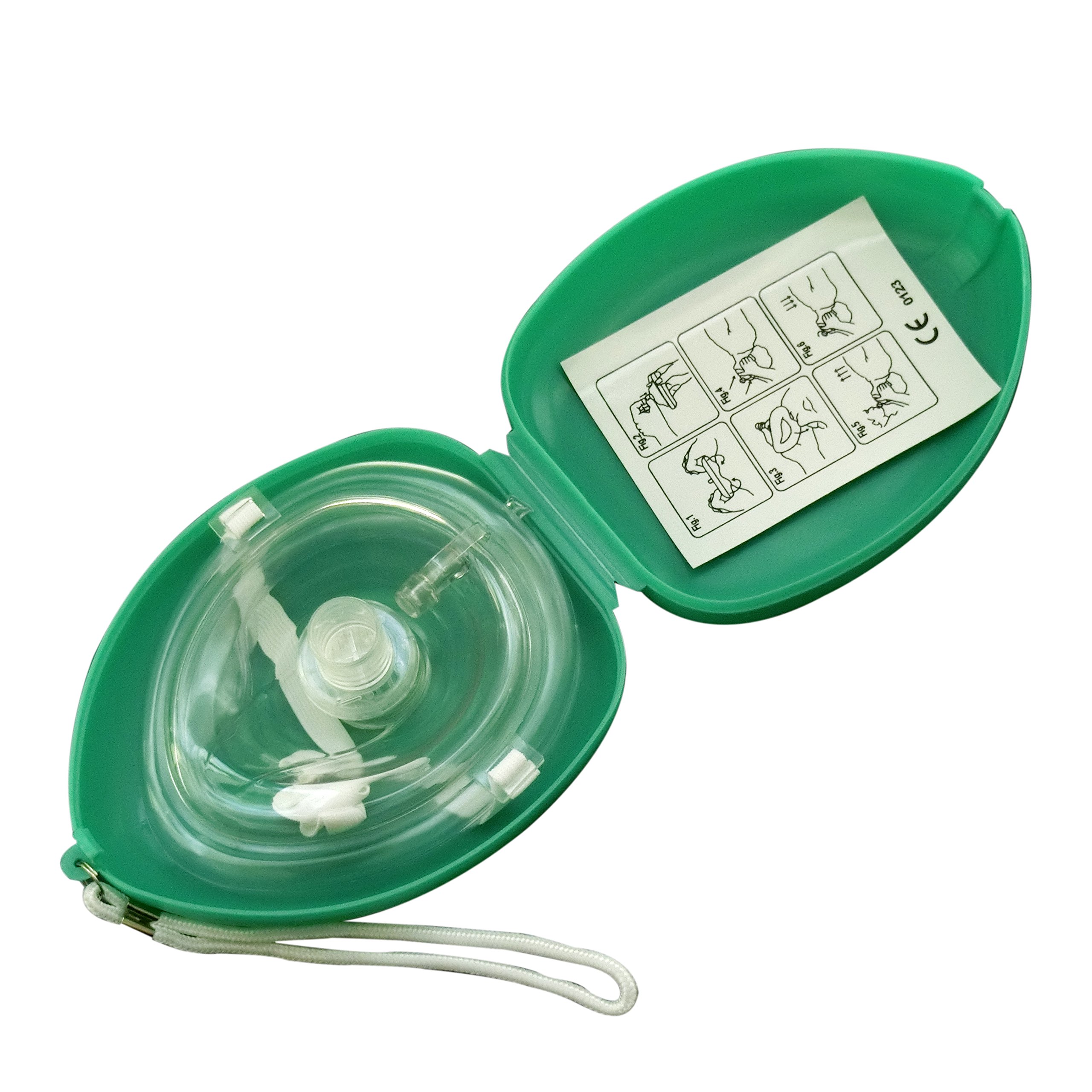2 Pcs/pack Box CPR breathing the mask should be silicone heart and lung recovery tool first aid care supplies Green