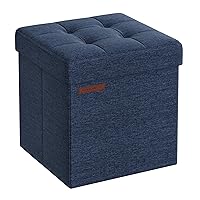 SONGMICS Pouf Contenitore da 38 cm, Cassapanca Pieghevole
