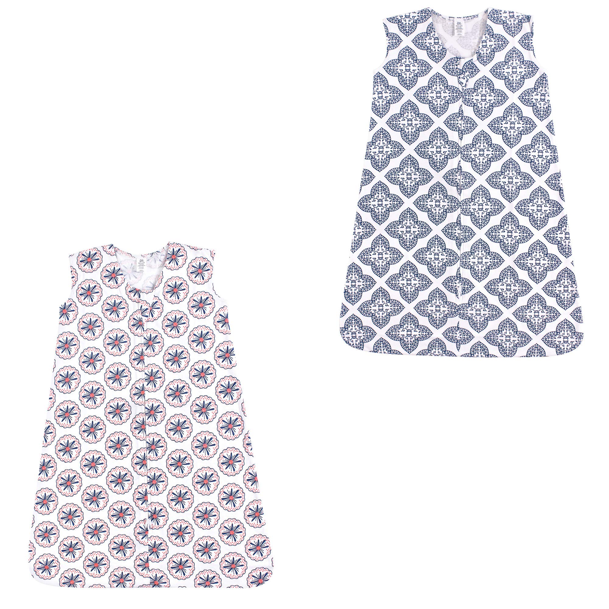 Yoga Sprout Soft Jersey Safe Sleep Wearable Sleeping Bag 2 Pack, Bloom and Ornate Clover, 18-24 Months