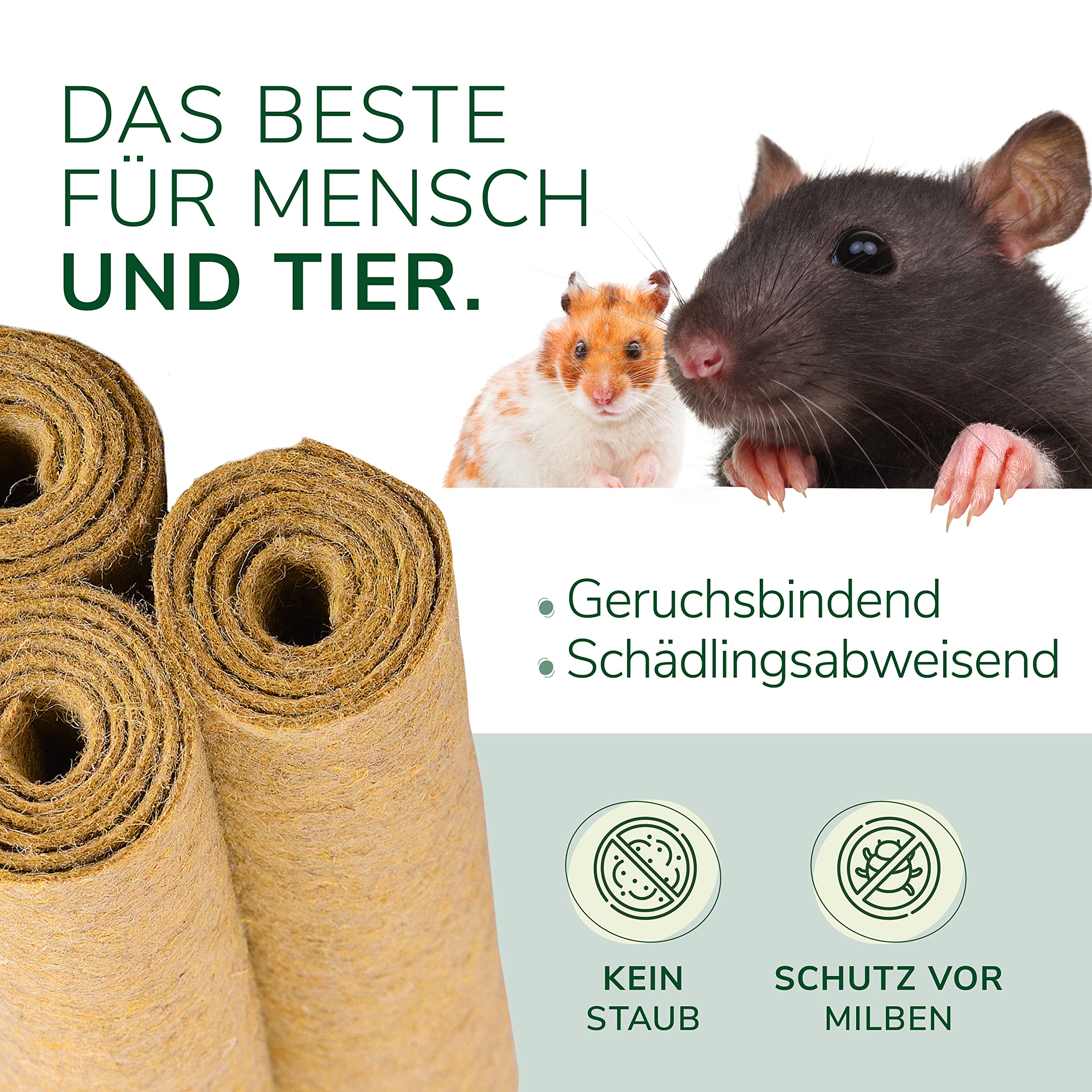 Natursache 10 Nagermatten aus Hanf, 100 x 50 x 1cm I Hanfmatten für Hasenstall, Kaninchenhaus, Hamsterkäfig I Bodenabdeckung für Käfige, Laufställe, Höhlen & Schlafplätze von Kleintieren & Nagern