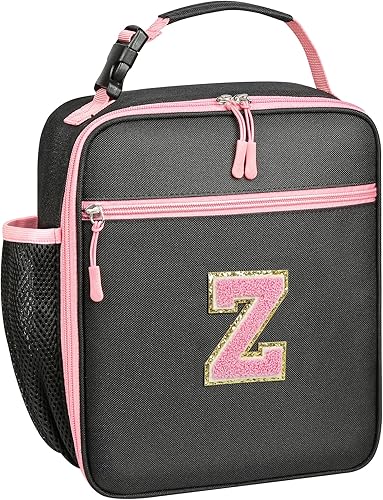 Miniatura 8 de Lonchera con inicial para mujeres y niñas, lonchera aislada con letra de monograma, bonita lonchera térmica personalizada para adolescentes, niños y