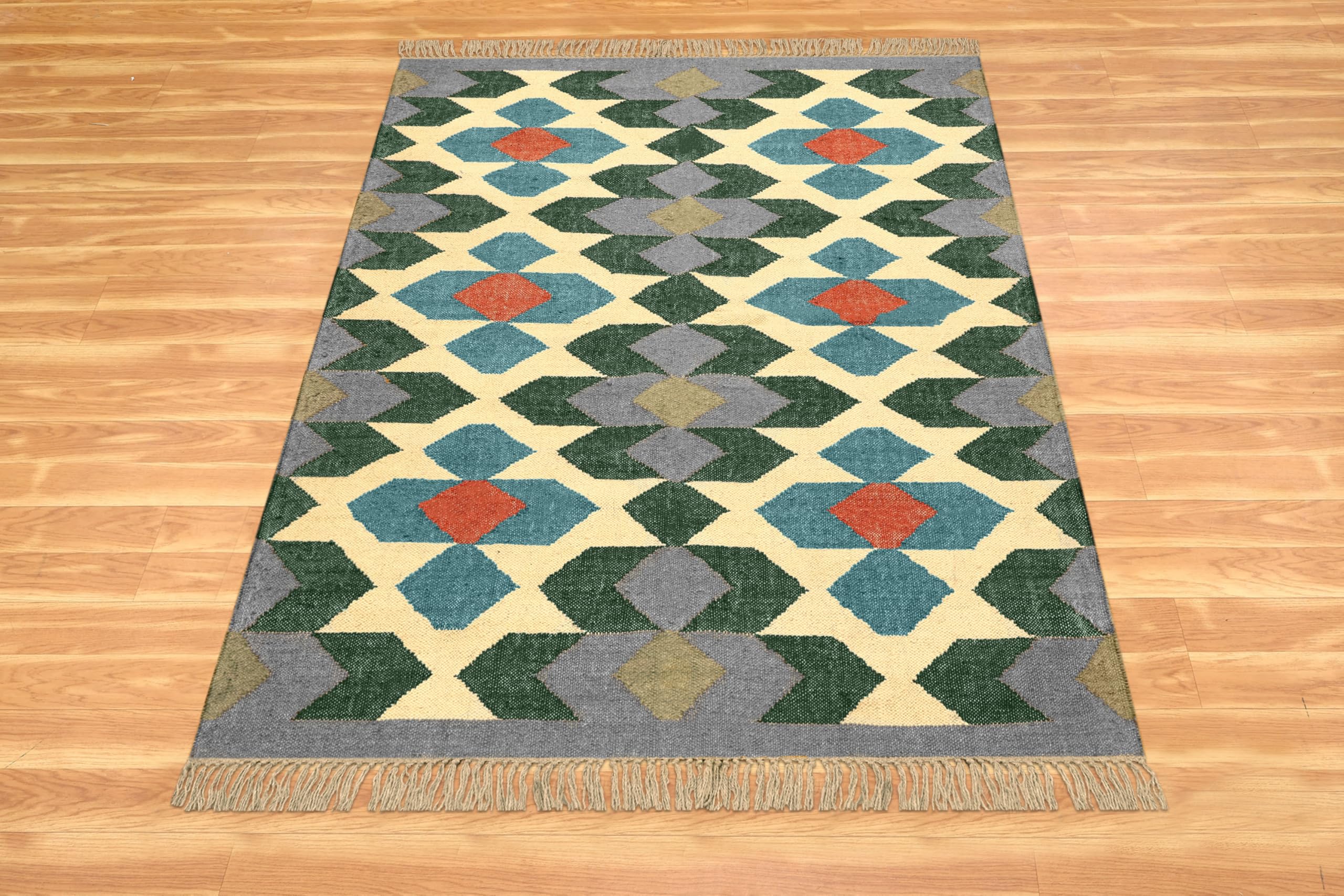 Tappeto Kilim da 6,3 x 15,2 cm, ecologico, tessuto a mano, in juta, ideale per interni ed esterni, perfetto per cucina, ingresso, corridoio e scale