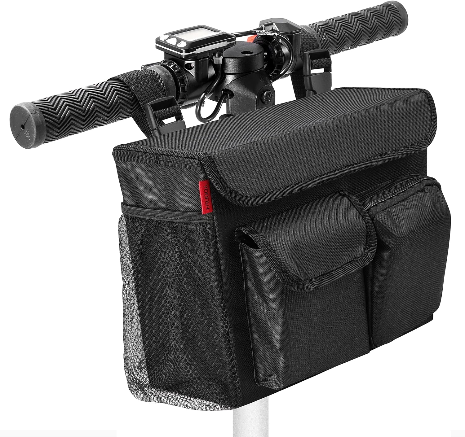 YOOFAN Mobility Scooter Bag – Convenient Organizer Pouch with 14-Inch Laptop Pocket and Cup Holders YOOFAN Mobility Scooter Bag – Convenient Organizer Pouch with 14-Inch Laptop Pocket and Cup Holders