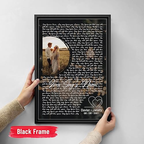 Vista 250 de H-DEWALL Letras de canciones personalizadas con marco, arte de pared musical personalizado para él, decoración sentimental y regalo inspirador
