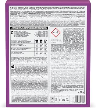 by Amazon Colours Powder Detergent, 4.8kg, 80 washes