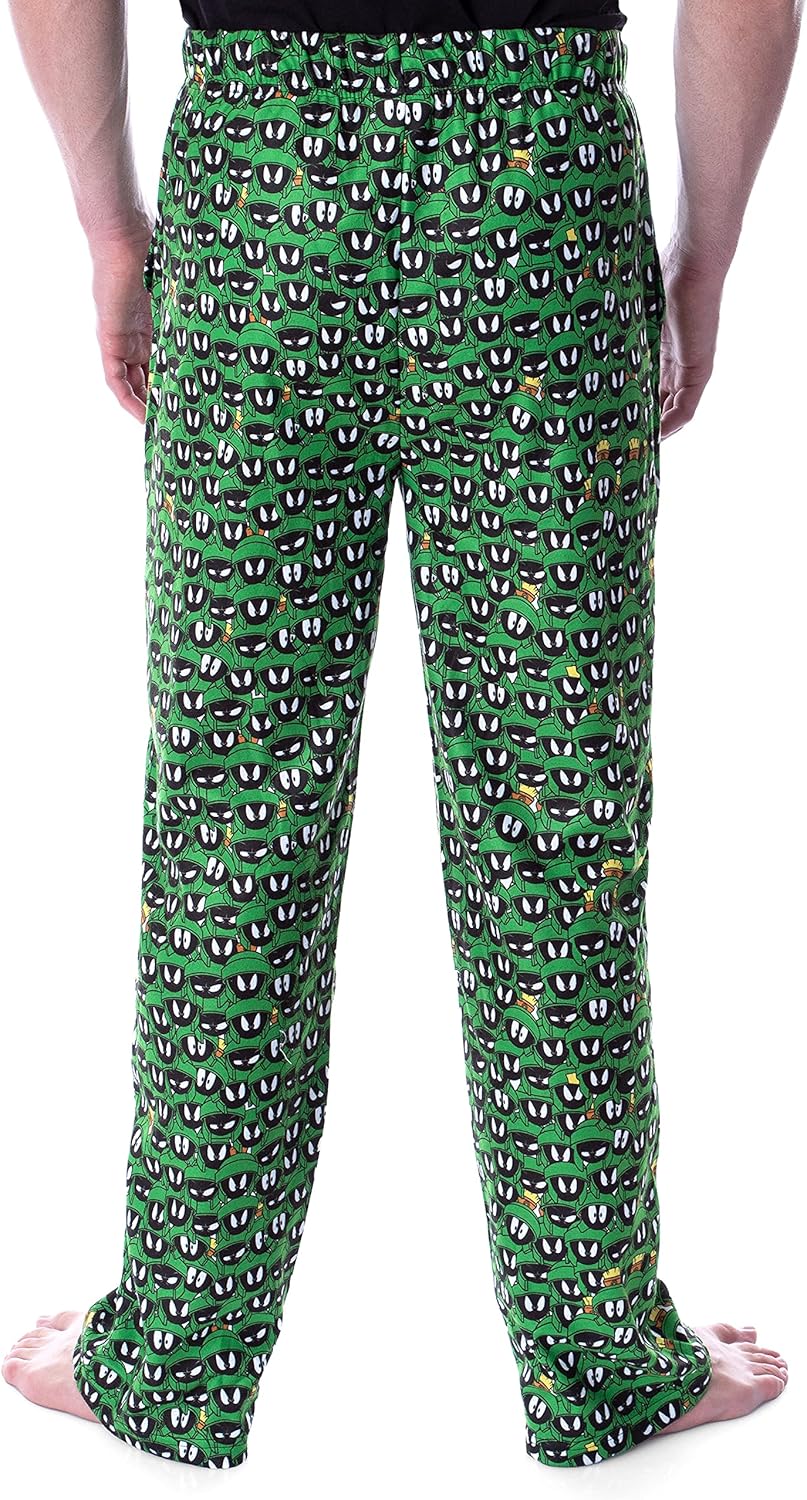 Looney Tunes Men's Marvin The Martian Allover Character Head Lounge Sleep Pajama Pants - Image 3