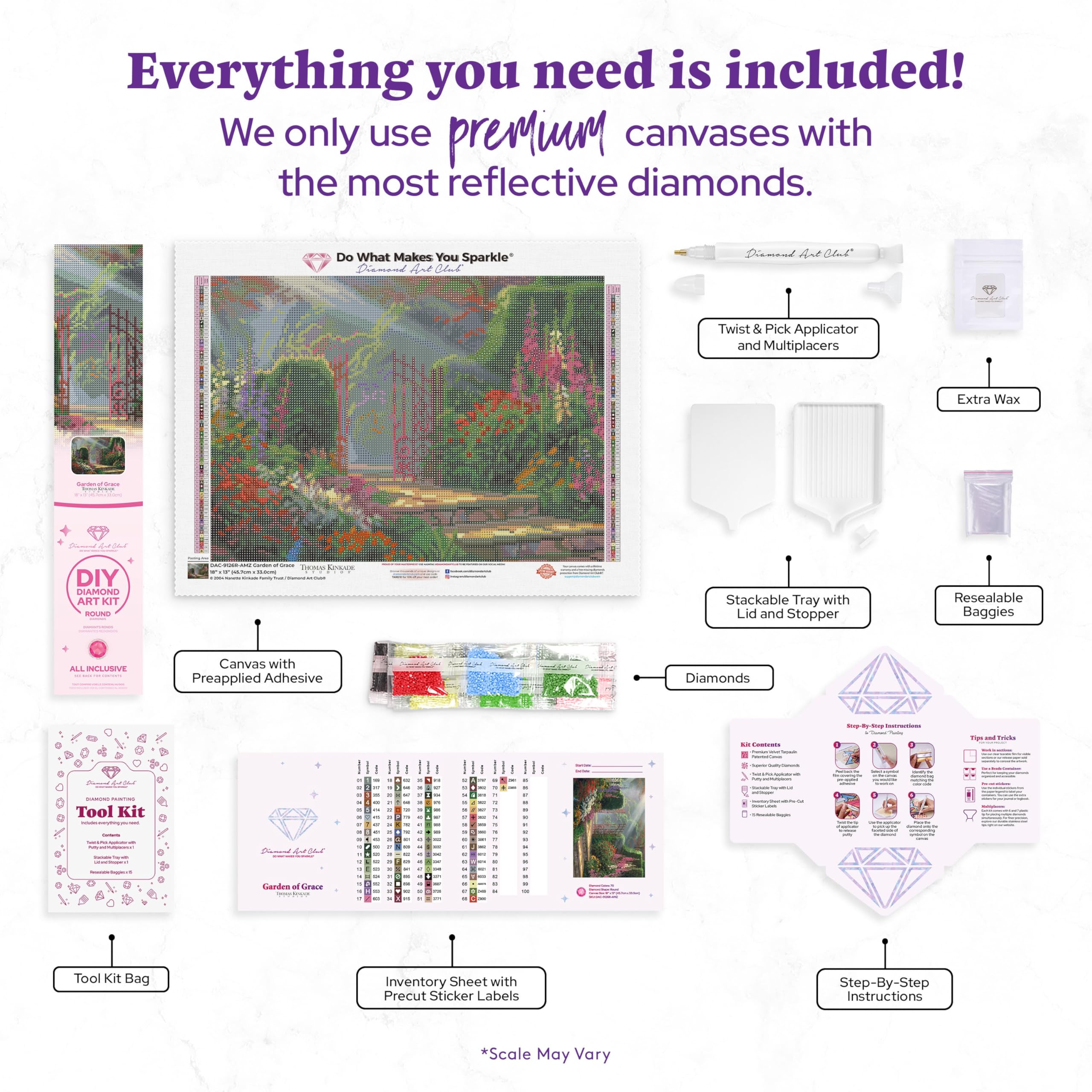 DIAMOND ART CLUB Diamond Painting Kit Garden of Grace, Fun DIY