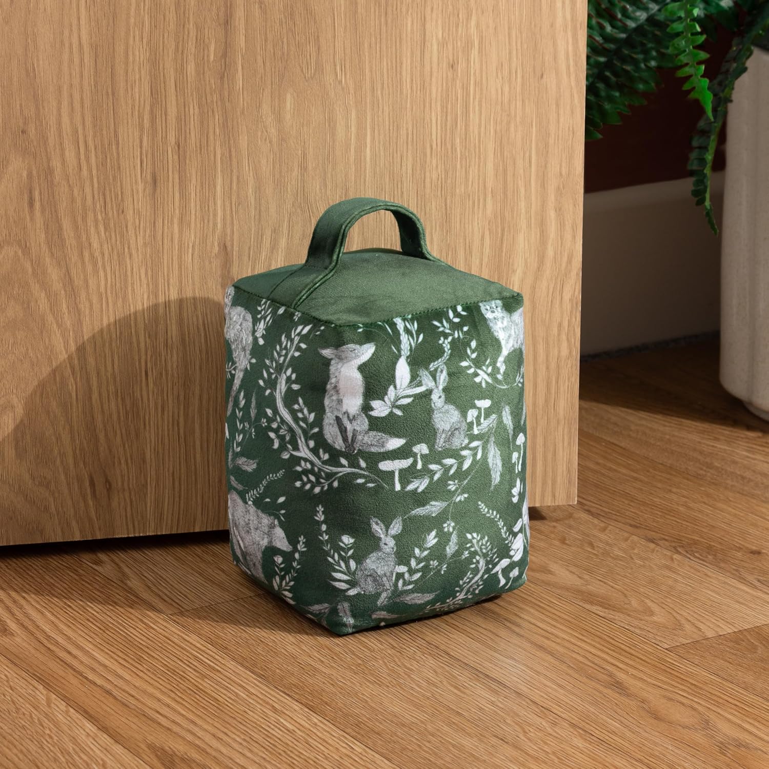 furn. Buckthorn Woodland Velvet Doorstop, Evergreen
