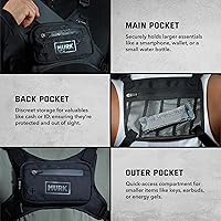 Vista 7 de MVRK Mochila de pecho resistente al agua - Chaleco para correr para entrenamientos, soporte para teléfono para correr, almacenamiento adicional
