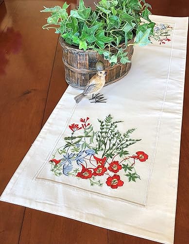 Miniatura 2 de Camino de mesa con muelles de miel y vinos, 36.0 in, camino de mesa bordado, decoración de mesa de primavera