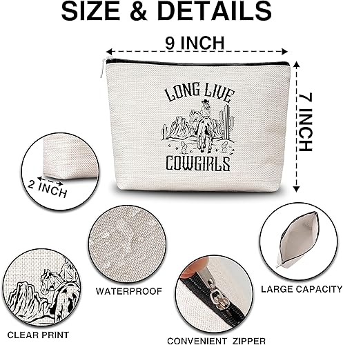 Miniatura 2 de Bolsa de maquillaje de vaqueras, regalos occidentales para mujeres, bolsa de cosméticos de Rodeo del país occidental, regalo de amistad para