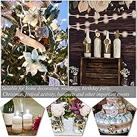 Vista 7 de Juego de 30 flores de arpillera que incluye 24 flores de arpillera y lazos hechos a mano, 5 rollos de cinta de arpillera de encaje, 1 cinta